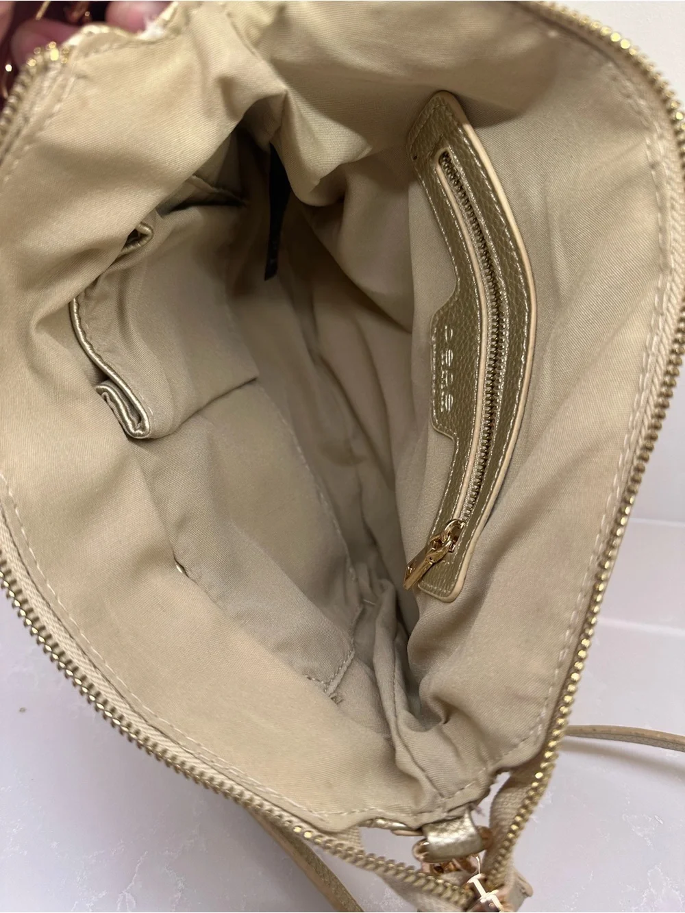 Authentic bebe Metallic Gold Crossbody Bag
